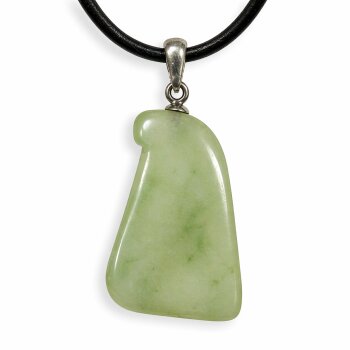 Anhänger China-Jade (Serpentin) mit 925er Silberöse