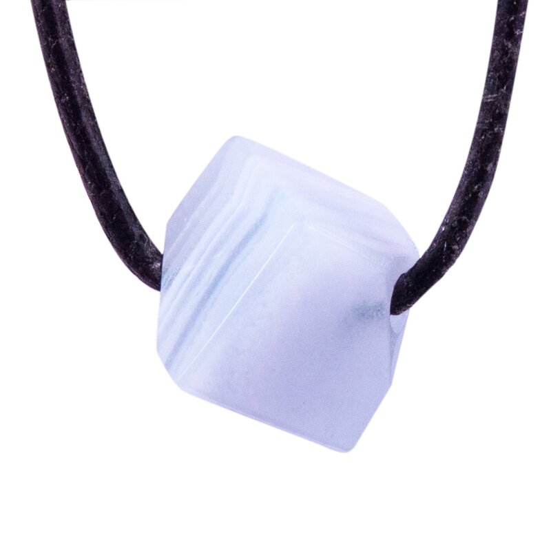 Orgon Metaron Würfel Halskette - Blauer Orgonit Anhänger