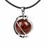 Set Anhänger DNA-Spirale Mahagoni-Obsidian mit Lederband