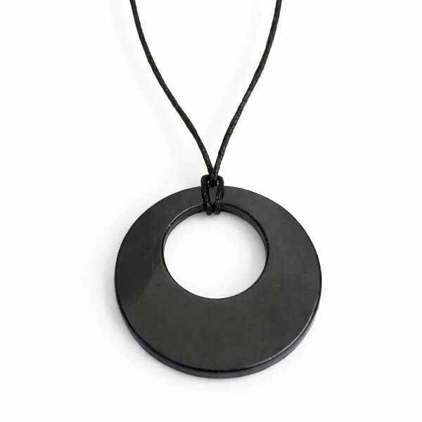 Anhänger Schungit "Mond" mit Lederband