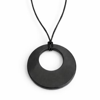 Anhänger Schungit "Mond" mit Lederband