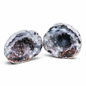 Rohstein Achat-Geoden-Paar