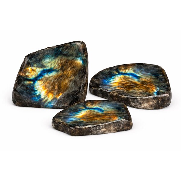 Labradorit Rohstein mit Anschliff S (40x60x10 mm)