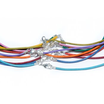 Lederband mit Verschluss, bunt (Länge: 45cm)