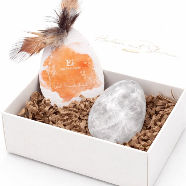 Edelstein-Ei Bergkristall 50x38mm