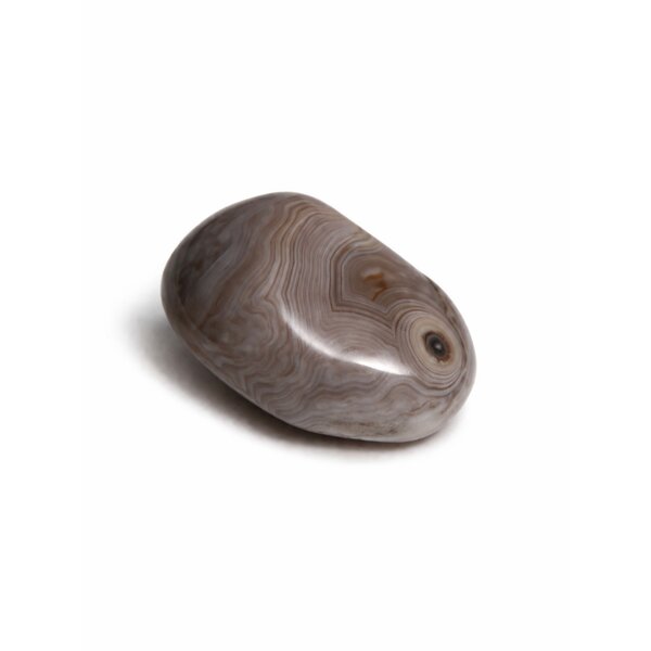 Trommelstein Botswana-Achat mit Signatur