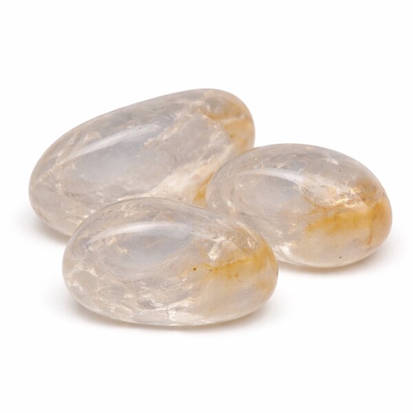 Trommelstein Topas weiß