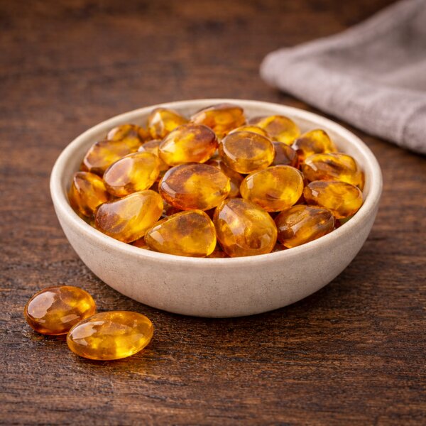 flacher Trommelstein Bernstein 10g