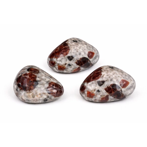 Trommelstein Granat in Wollastonit