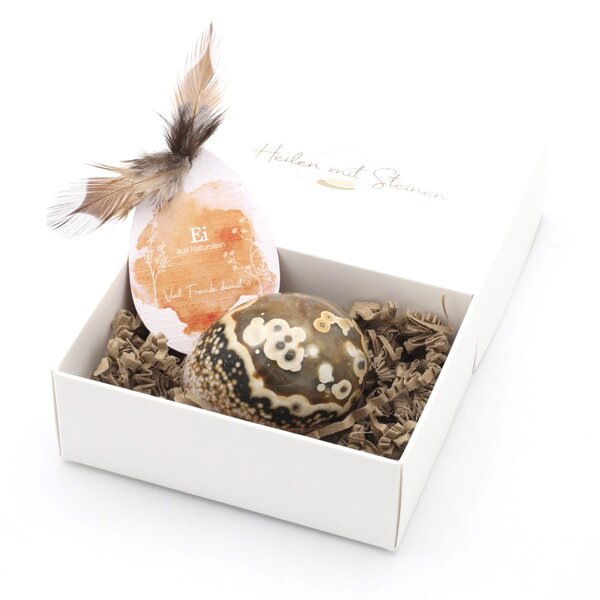 Edelstein-Ei Orangencalcit 40x30mm