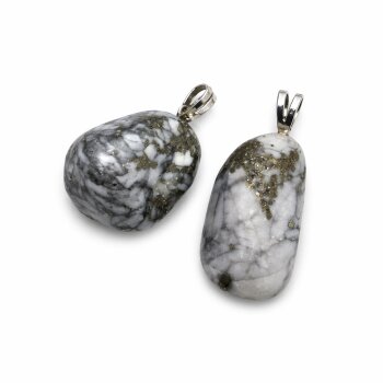 Anhänger Magnesit & Pyrit mit 925er Silberöse