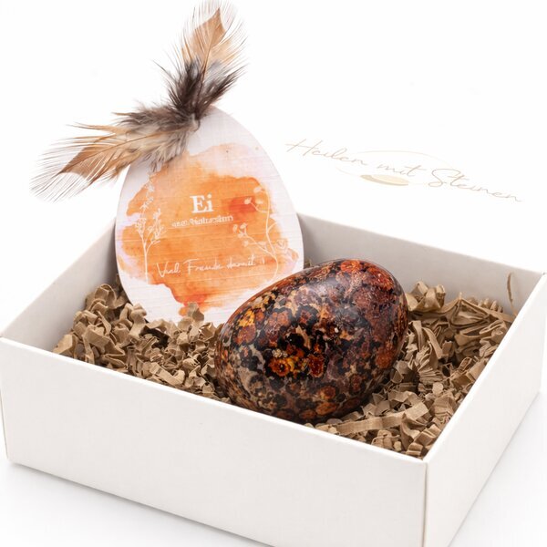 Yoni-Ei Leopardenfelljaspis 50x38mm