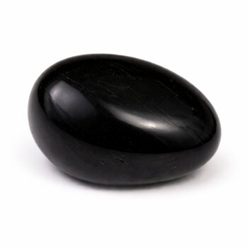 Trommelstein Gagat (versteinerte Kohle)