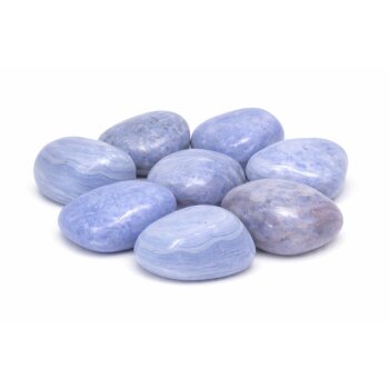 Trommelstein Chalcedon blau