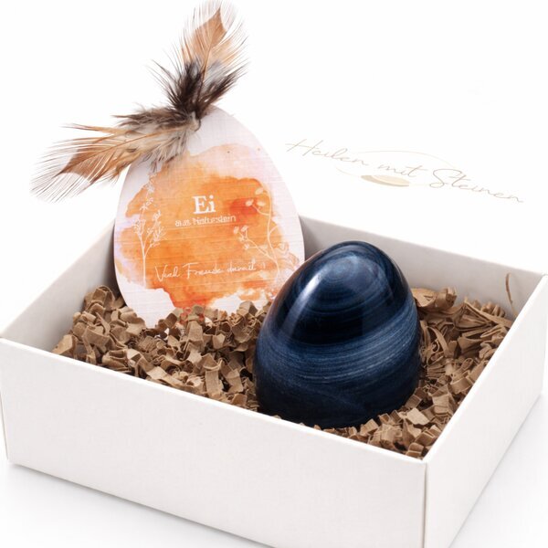 Edelstein-Ei Lamellen-Obsidian 50x38mm