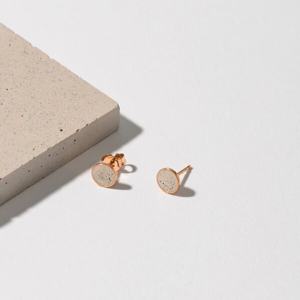 Ohrstecker Gl�hende Erde Taunus Ocker (silber ros�gold) 7mm