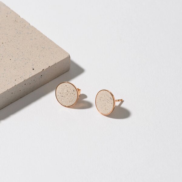 Ohrstecker Gl�hende Erde Taunus Ocker (silber ros�gold) 11mm