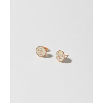 Ohrstecker "Glühende Atlantikmuschel" (silber roségold)