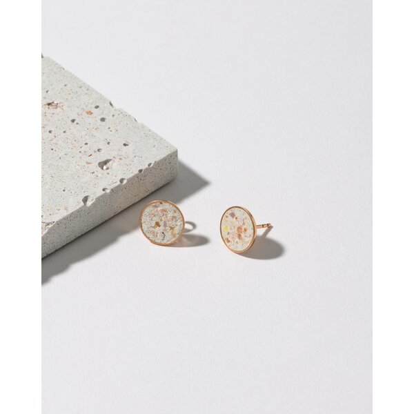 Ohrstecker Gl�hende Atlantikmuschel (silber ros�gold) 10mm