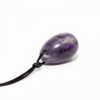 3er Set Yoni- Eier mit Rückholbändchen Amethyst