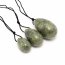 3er Set Yoni- Eier mit Rückholbändchen chinesische Jade