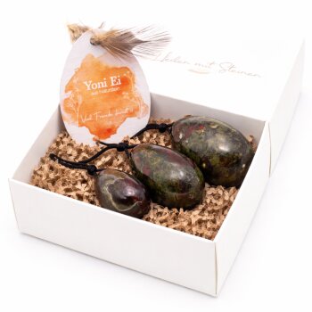 3er Set Yoni- Eier mit Rückholbändchen Drachenblut