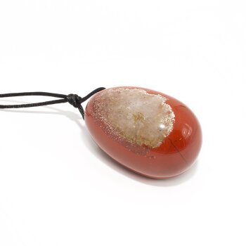3er Set Yoni- Eier mit Rückholbändchen Jaspis rot
