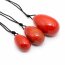 3er Set Yoni- Eier mit Rückholbändchen Jaspis rot