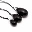 3er Set Yoni- Eier mit Rückholbändchen Obsidian