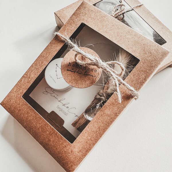 Ritual-Set Steinbock: Bergkristall, Palo Santo, Cosmos Card, Kerze und Ritualk�rtchen