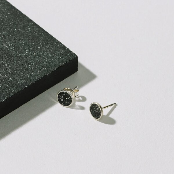 Ohrstecker Sternenhimmel silberne Nacht 7mm