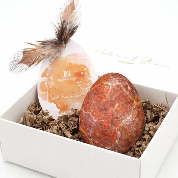 Edelstein-Ei Brekzienjaspis 40x30mm