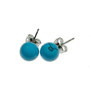 Türkis (Türkenit) Ohrstecker 8mm