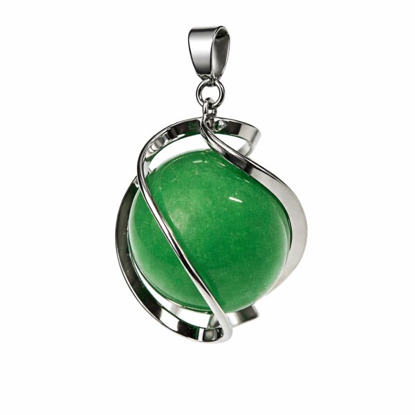 Anhänger DNA-Spirale Aventurin grün