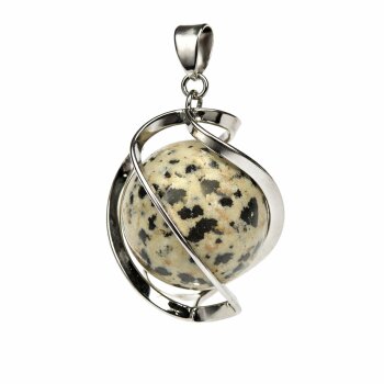 Anhänger DNA-Spirale Dalmatiner-Jaspis