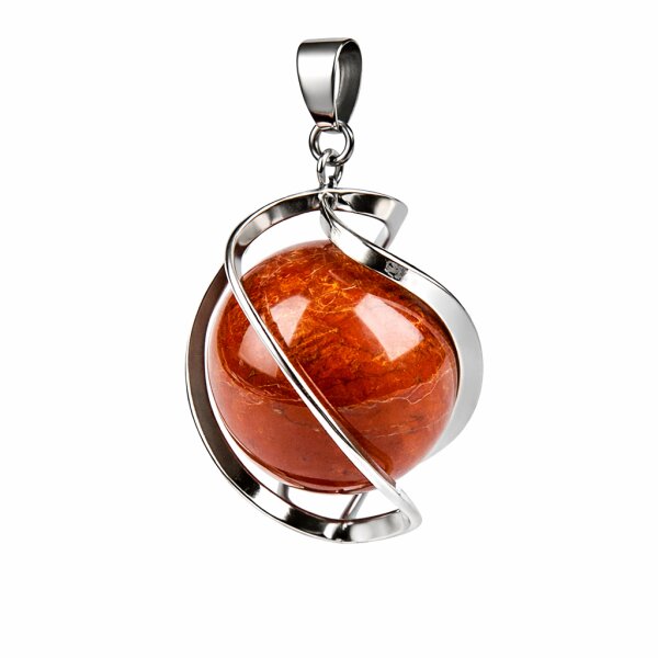 Anhänger DNA-Spirale Jaspis rot