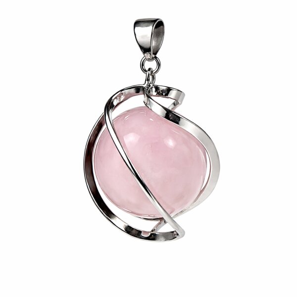 Anhänger DNA-Spirale Rosenquarz