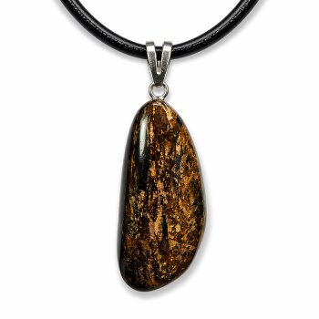 Anhänger Bronzit mit 925er Silberöse