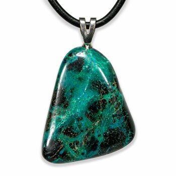 Anhänger Chrysokoll mit 925er Silberöse