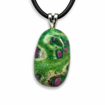 Anhänger Rubin mit Fuchsit mit 925er Silberöse