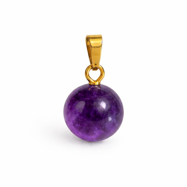 Anhänger Kugel Amethyst vergoldet