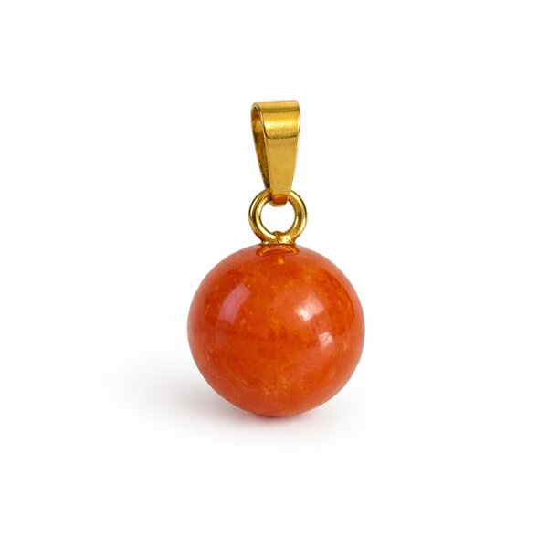 Anhänger Kugel Aventurin rot vergoldet