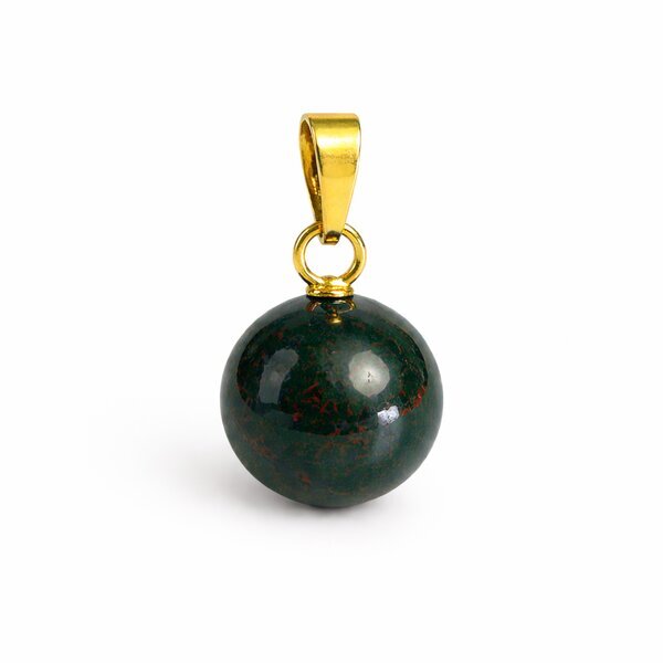 Anhänger Kugel Heliotrop vergoldet