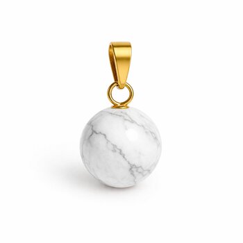 Anh�nger Kugel Magnesit vergoldet