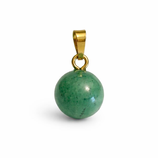 Anhänger Kugel Aventurin grün vergoldet