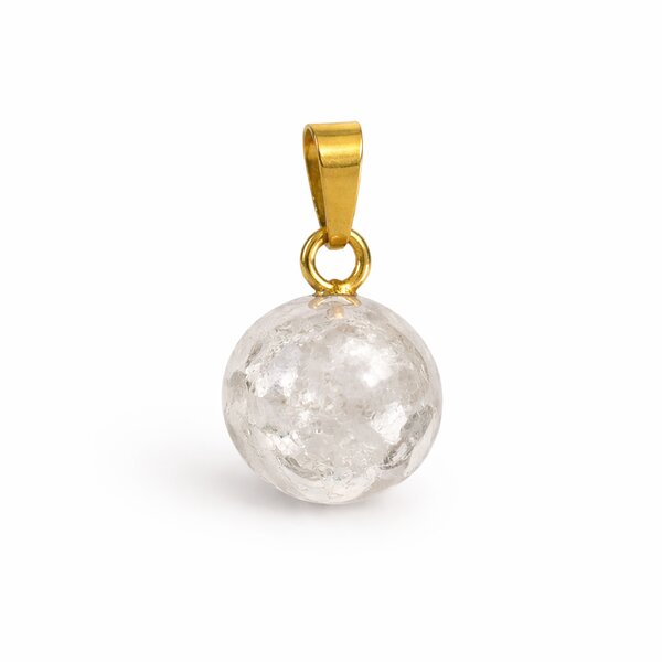 Anhänger Kugel Bergkristall vergoldet