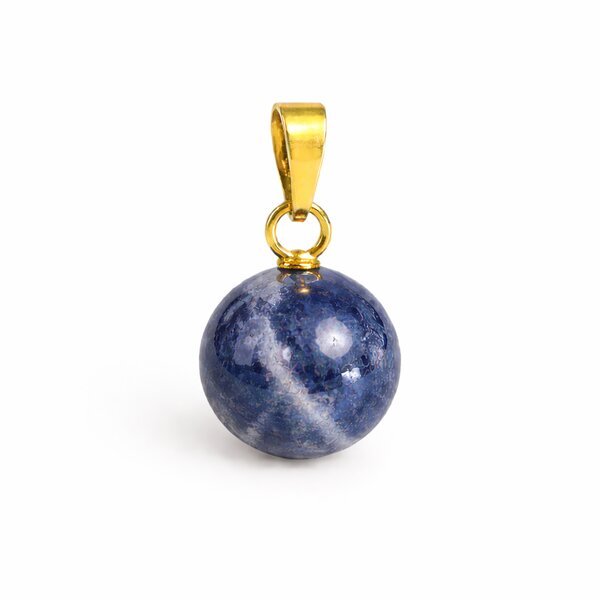 Anhänger Kugel Sodalith vergoldet