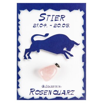 Sternzeichenkarte Stier (Set inkl. Lederband)