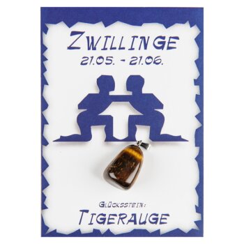 Sternzeichenkarte Zwillinge (Set inkl. Lederband)