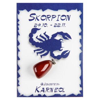 Sternzeichenkarte Skorpion (Set inkl. Lederband)